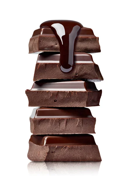 Chocolate dulce comida postre pila jarabe —  Fotos de Stock