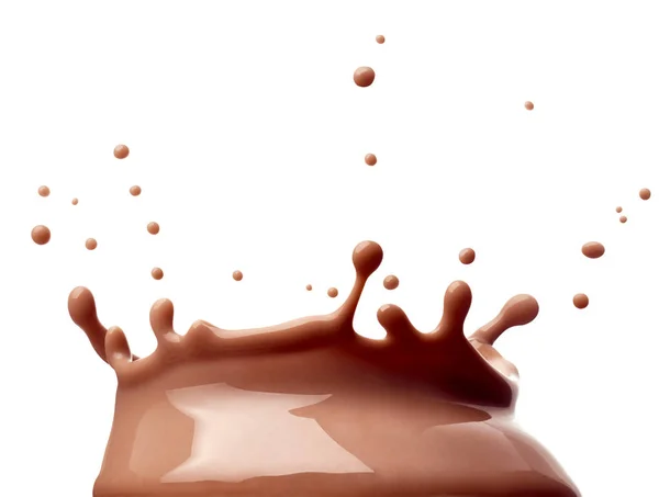 巧克力牛奶飞溅饮料乳液滴 — 图库照片