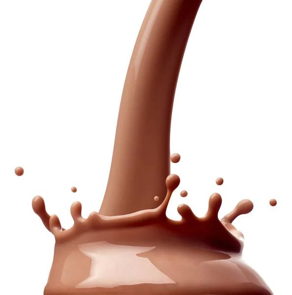 Chocolademelk splash drank zuivel drop — Stockfoto