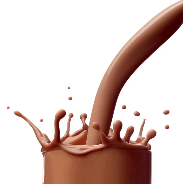 Cioccolato latte schizzi bevanda latticini goccia — Foto Stock