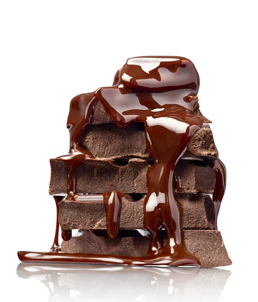 Cioccolato dolce cibo dolce stack sciroppo — Foto Stock