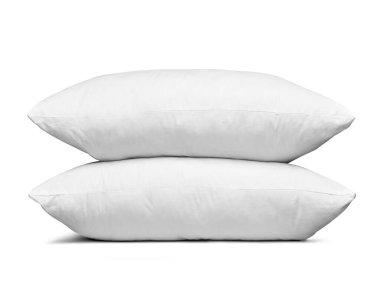 Beyaz arka plandaki beyaz yastığı kapat