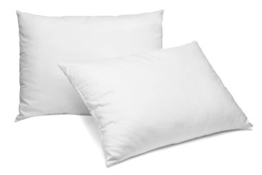 Beyaz arka plandaki beyaz yastığı kapat