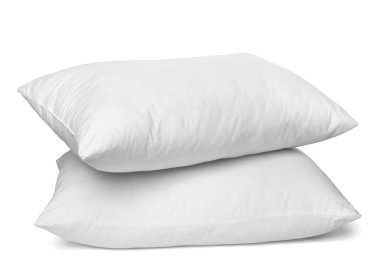 Beyaz arka plandaki beyaz yastığı kapat