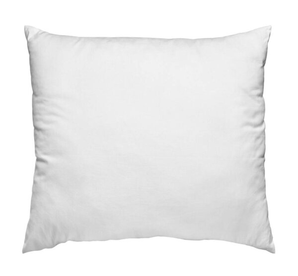 close up of  a white pillow on white background
