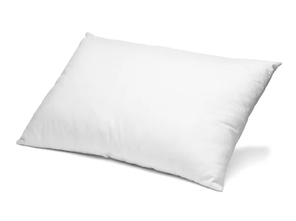 Primer Plano Una Almohada Blanca Sobre Fondo Blanco — Foto de Stock