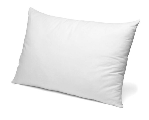 close up of  a white pillow on white background