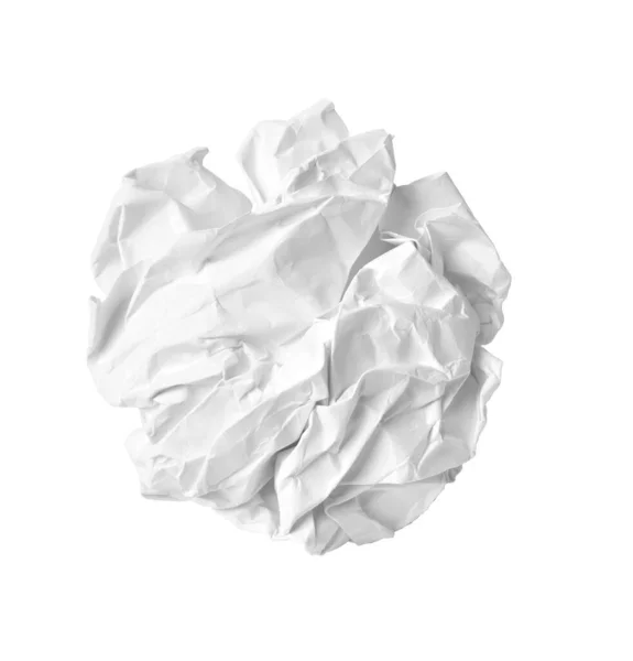 Nahaufnahme Eines Papierkugelmülls Auf Weißem Hintergrund — Stockfoto