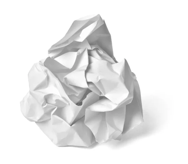 Close Paper Ball Trash White Background — Stock Photo, Image