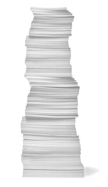 Close Stack Paper White Background — Stock Photo, Image