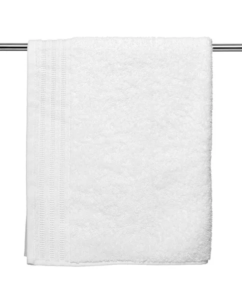 Close White Towel Bathroom White Background — Stock Photo, Image