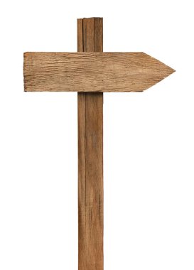 Beyaz arkaplanda ahşap bir tabelayı kapat