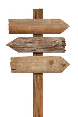 Beyaz arkaplanda ahşap bir tabelayı kapat