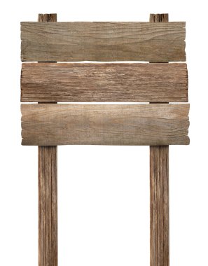 Beyaz arkaplanda ahşap bir tabelayı kapat