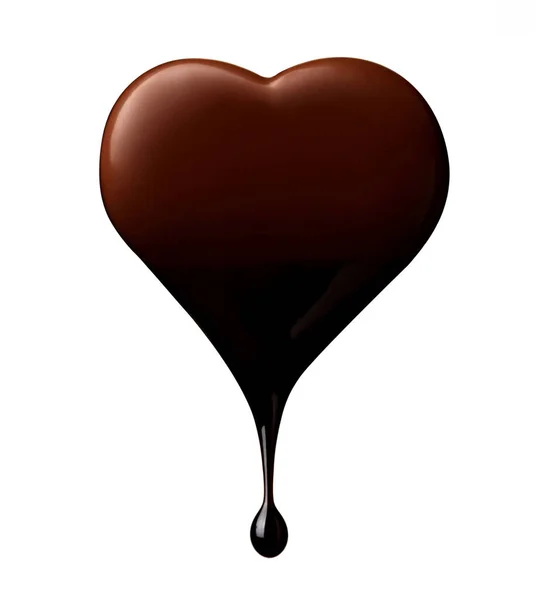 Närbild Choklad Hjärta Shaoe Vit Bakgrund — Stockfoto