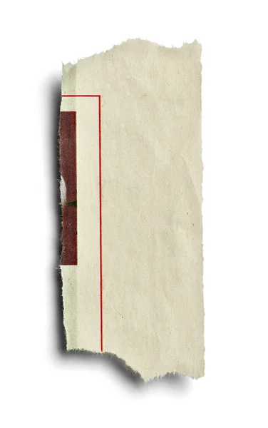 Zbliżenie Kawałek Papieru Prasowego Białym Tle — Zdjęcie stockowe