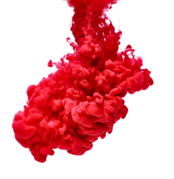 红色油漆倒入水中 — 图库照片