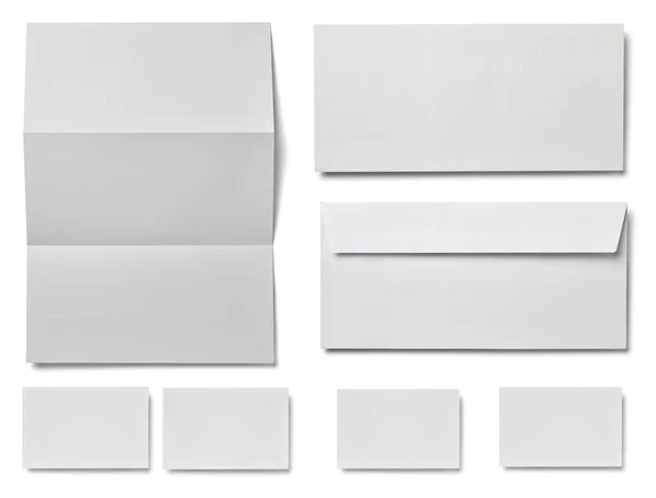 Coleção Vários Modelos Impressão Negócios Brancos Fundo Branco Cada Baleado — Fotografia de Stock