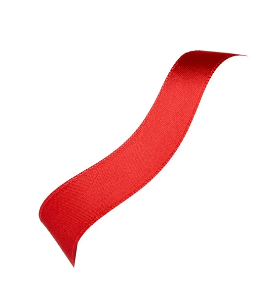 Nahaufnahme Einer Roten Schleife Auf Weißem Hintergrund — Stockfoto