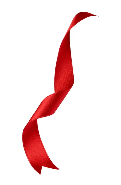 Close Red Ribbon Bow White Background — Stock Photo, Image