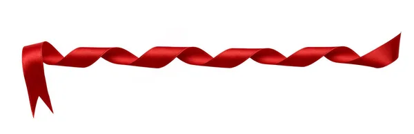 Close Red Ribbon Bow White Background — Stock Photo, Image