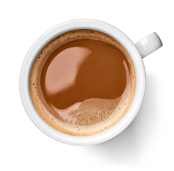 Close Van Een Kopje Koffie Witte Achtergrond — Stockfoto