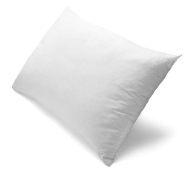 Beyaz arka plandaki beyaz yastığı kapat