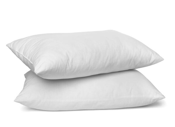 close up of  a white pillow on white background