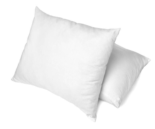close up of  a white pillow on white background