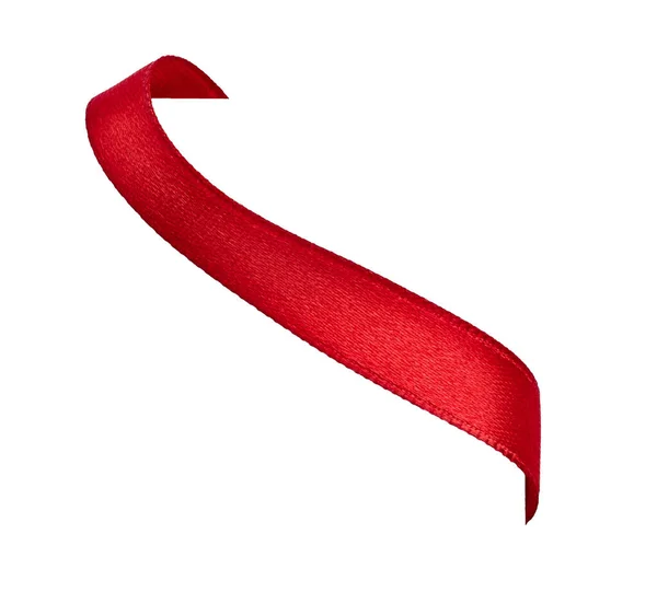 Close Red Ribbon Bow White Background — Stock Photo, Image