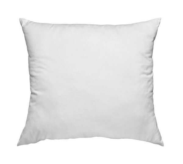 close up of  a white pillow on white background