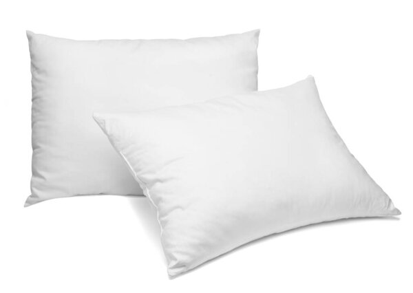 close up of  a white pillow on white background