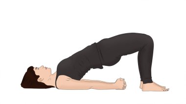 Kadının köprü poz yapması