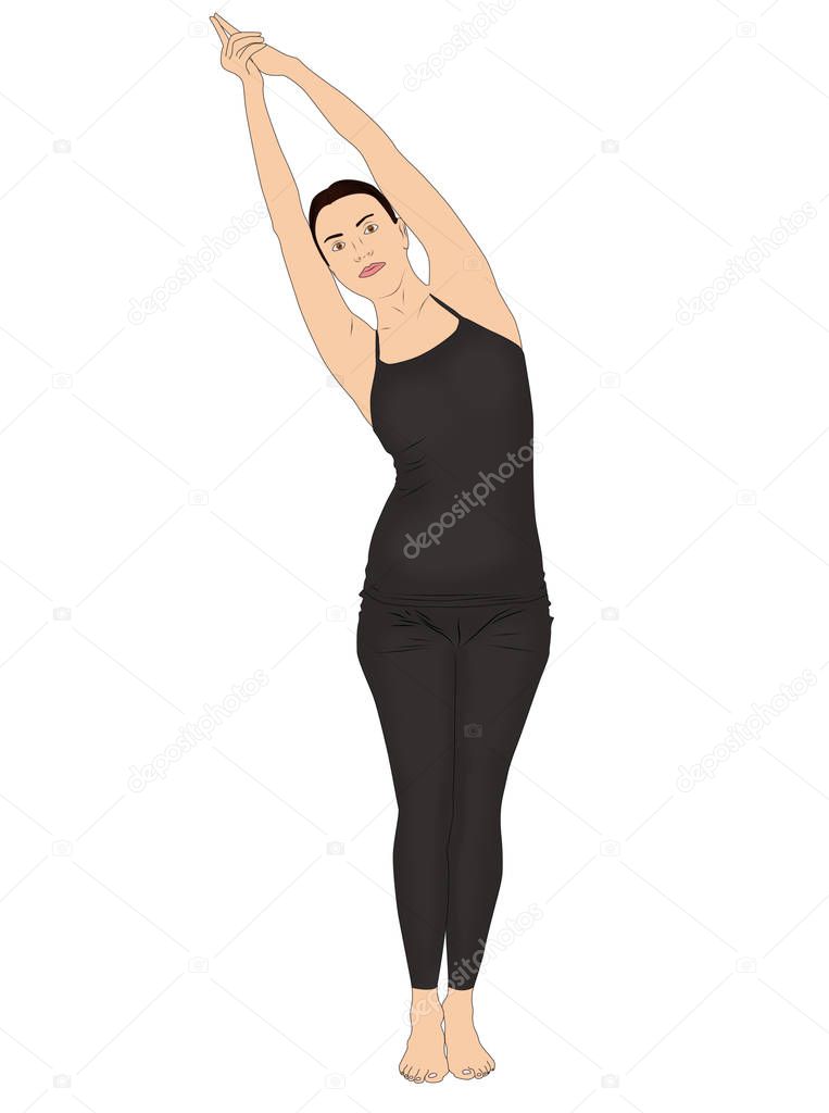 Woman doing Crescent Moon Pose