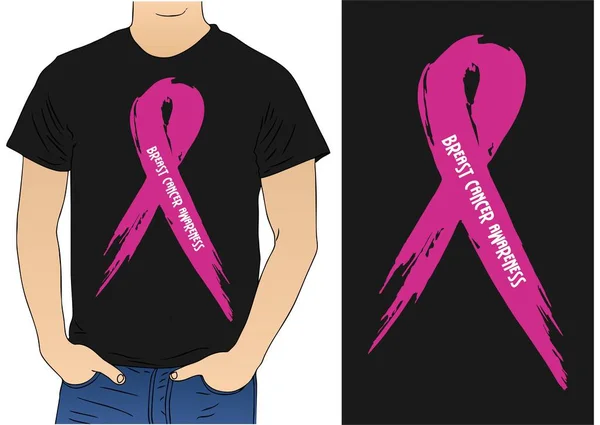 Camiseta Sensibilización Sobre Cáncer Mama — Archivo Imágenes Vectoriales