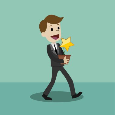 İşadamı için başarı büyüme arıyorum. Grafik büyüme ve başarı kavramı.