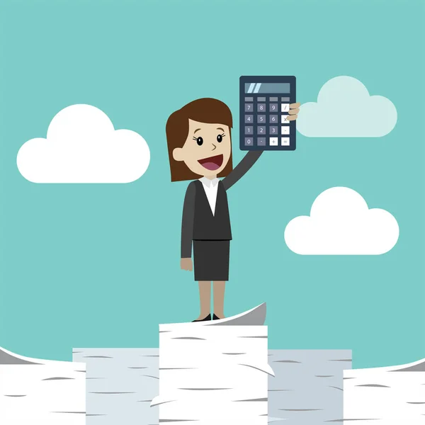 Бизнесмен и деловая женщина с калькулятором. Использование в качестве бизнес-презентации, финансового отчета или рекламного дизайна Стоковая Иллюстрация