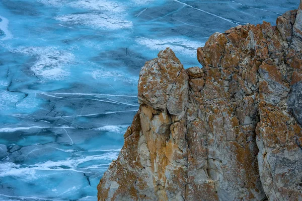 Rock Ice Lake Baikal — Stock Photo, Image