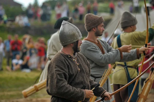 Russia Petersburg 2014 Open Festival Medieval Culture Vyborg Thunder Medieval — Stock Photo, Image