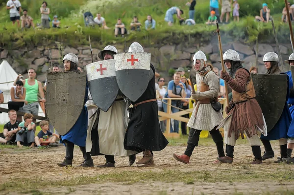 Russia San Pietroburgo 2014 Open Festival Medieval Culture Vyborg Thunder — Foto Stock