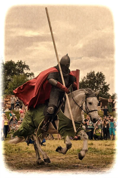 Russia San Pietroburgo 2014 Open Festival Medieval Culture Vyborg Thunder — Foto Stock