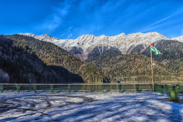 Lago Ritz Abkhazia Inverno — Foto Stock