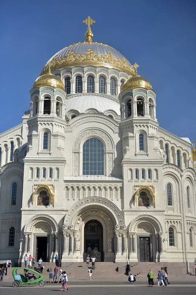 Russie Cronstadt 2018 Cathédrale Navale Saint Nicolas Merveilleux Construite Dernier — Photo