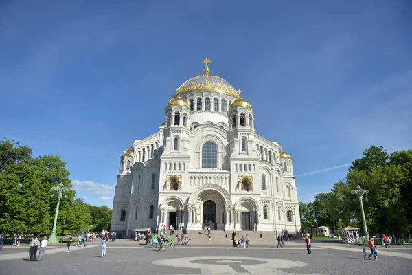 Rusko Kronstadt 2018 Námořní Katedrála Svatého Mikuláše Svým Způsobem Divotvůrce — Stock fotografie