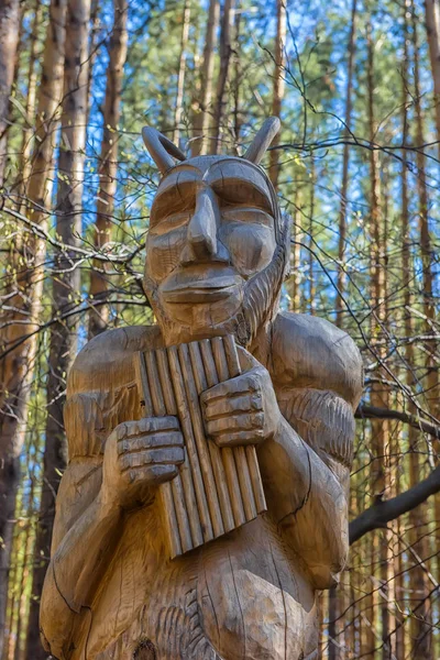 Russia Angarsk 2018 Park Museum Wooden Sculpture Lukomorye — Stock Photo, Image