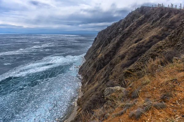 Lago Baikal Deriva Gelo Maio Ilha Olkhon Movimento Gelo Branco — Fotografia de Stock