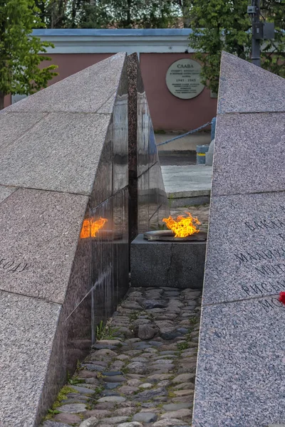 Ronstadt Saint Petersburg Russie 2018 Mémorial Révolutionnaire Flamme Éternelle Sur — Photo