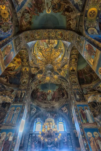 Petersburg Russia 2017 Ceiling Church Savior Spilled Blood Architectural Landmark — Stock Photo, Image