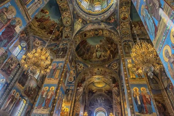 Petersburg Russia 2017 Ceiling Church Savior Spilled Blood Architectural Landmark — Stock Photo, Image