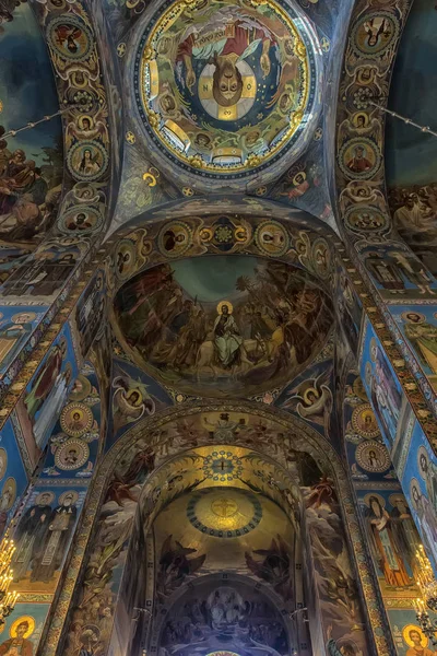 Petersburg Russia 2017 Ceiling Church Savior Spilled Blood Architectural Landmark — Stock Photo, Image